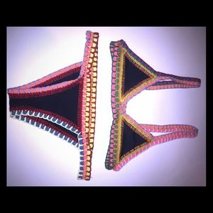 Black bikini with multicolor trimming by Kiini